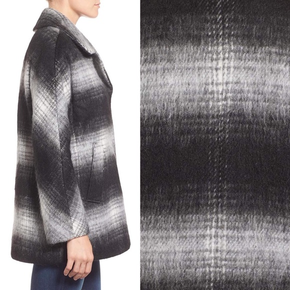 Sam Edelman 'Erin' Blurry Plaid Coat - Picture 7 of 8